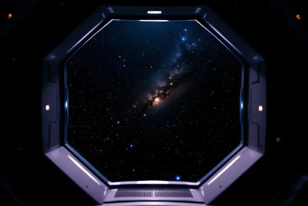 An immersive first person view demonstrating how far does outer space go showing an infinite boundless tapestry of countless distant galaxies receding into deep blackness