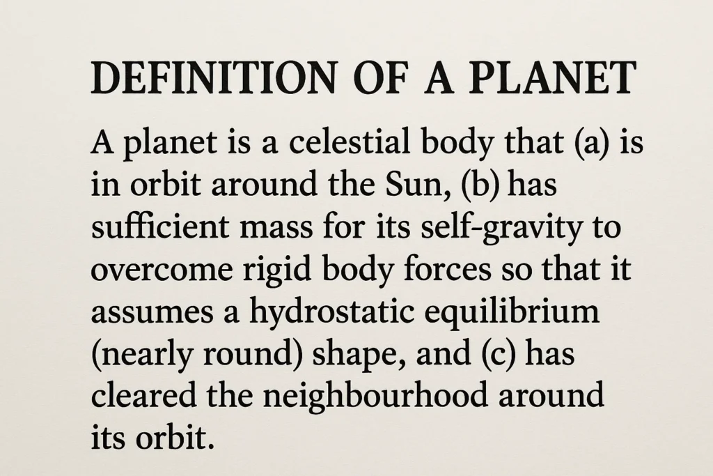 official definition of a planet