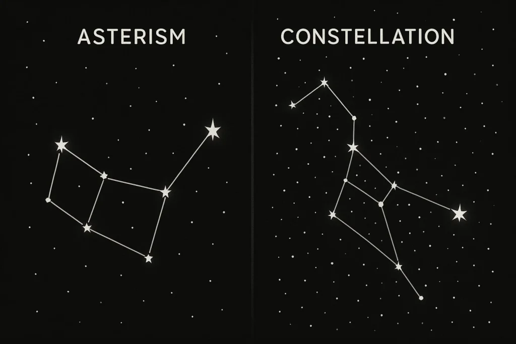 difference between asterism and constellation