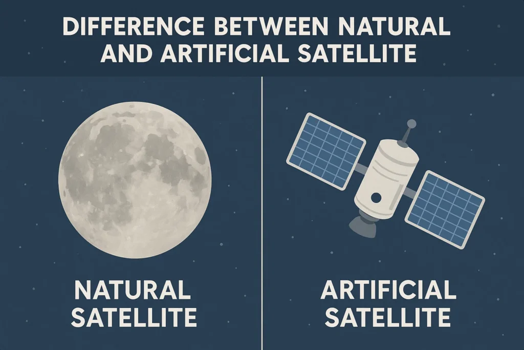 difference between natural and artificial satellites