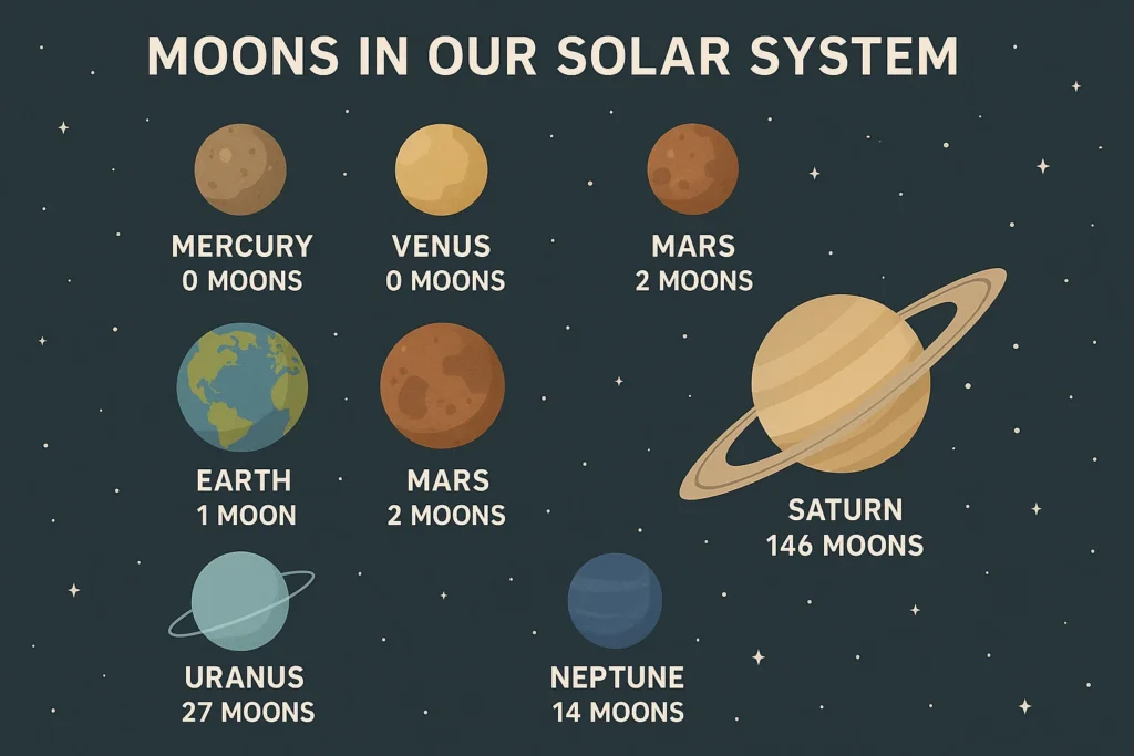 how many moons in our solar system