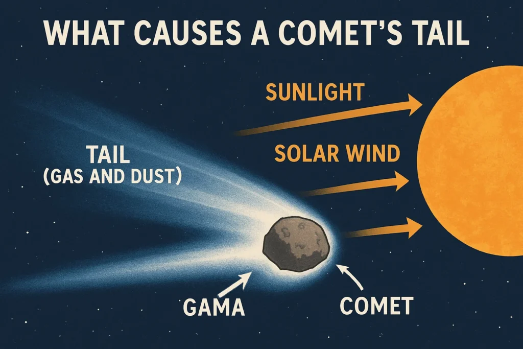 what causes a comets tail