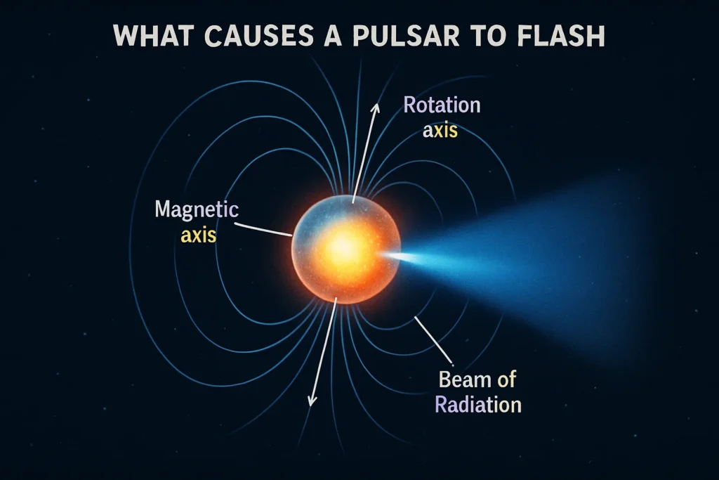 what causes a pulsar to flash