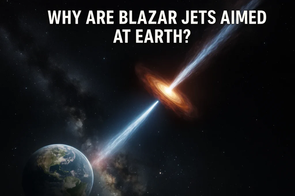 why are blazar jets aimed at Earth why are blazar jets aimed at Earth